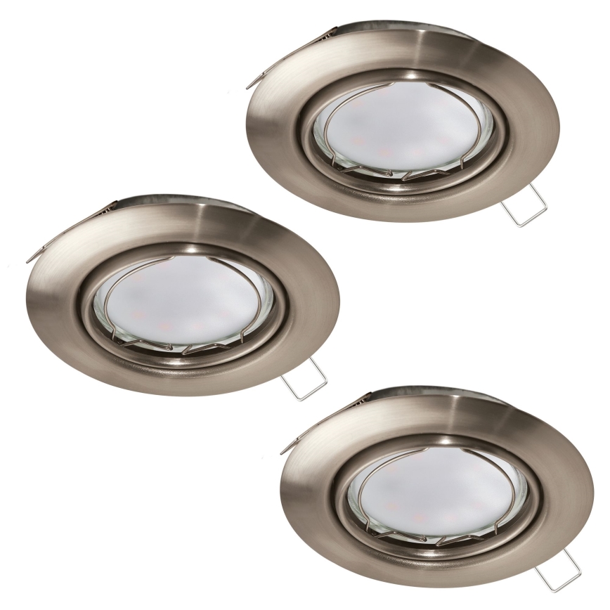 Eglo - Juego de 3 luminarias empotrables LED PENETO 1xGU10-LED/5W/230V