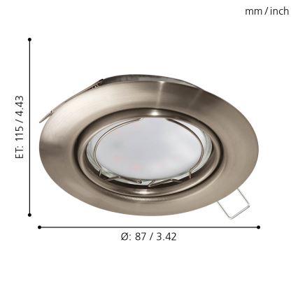 Eglo - Juego de 3 luminarias empotrables LED PENETO 1xGU10-LED/5W/230V