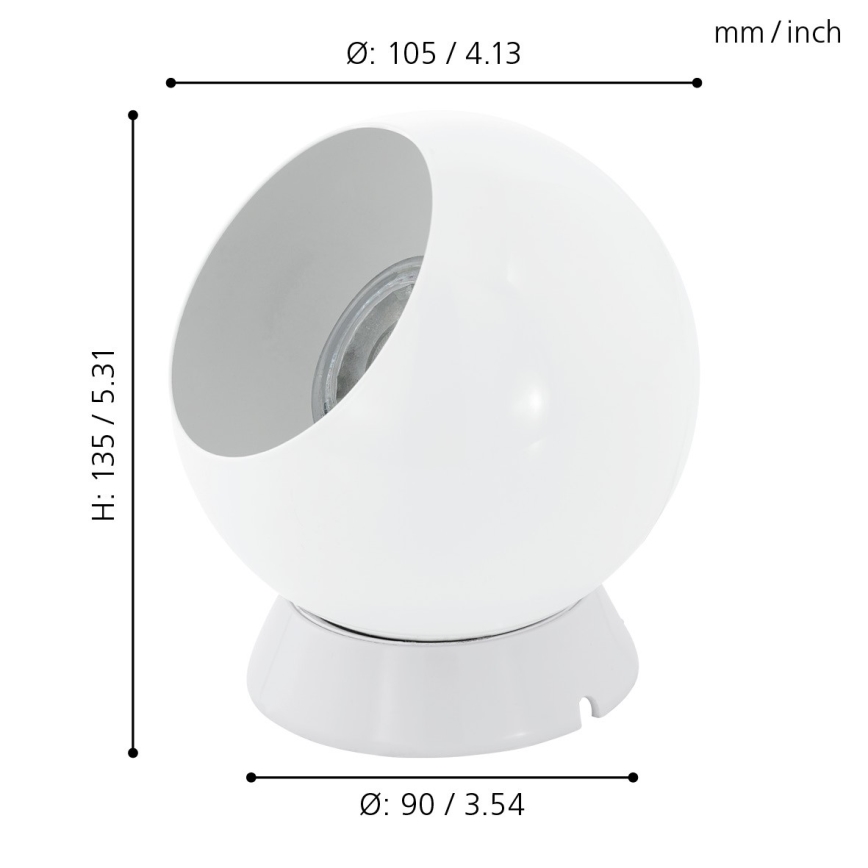 Eglo - Lámpara LED de mesa/pared 1xGU10/2,8W/230V blanca