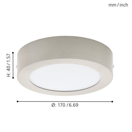 Eglo 94523 - Lámpara de techo LED FUEVA 1 LED/10,9W/230V Ø 17 cm