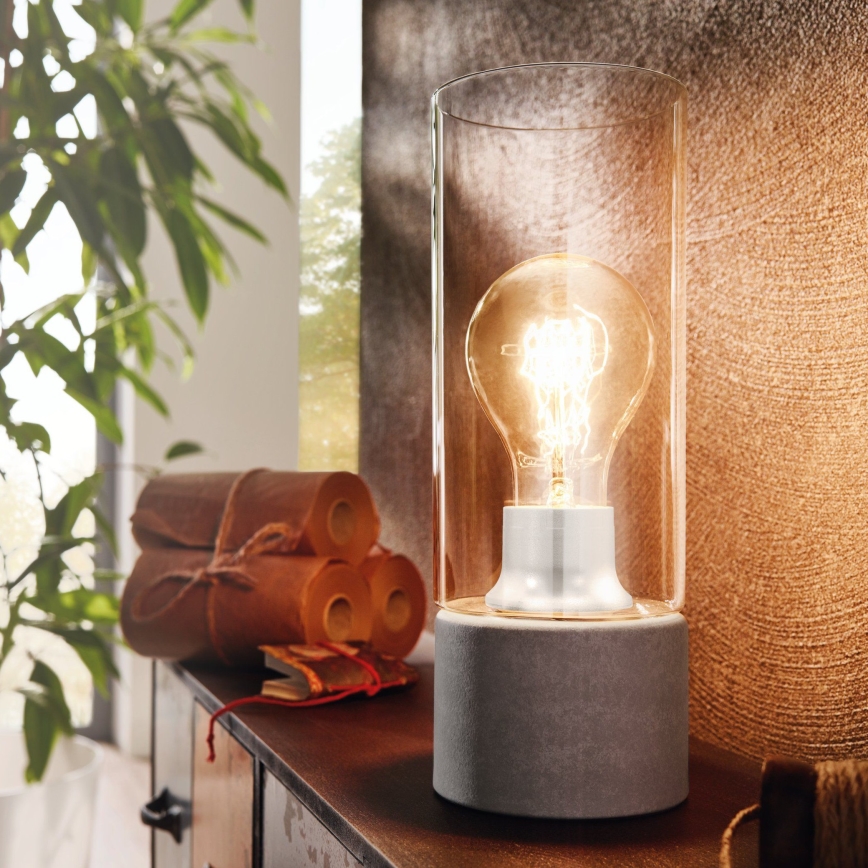 Eglo 94549 - Lámpara de mesa TORVISCO 1xE27/60W/230V gris