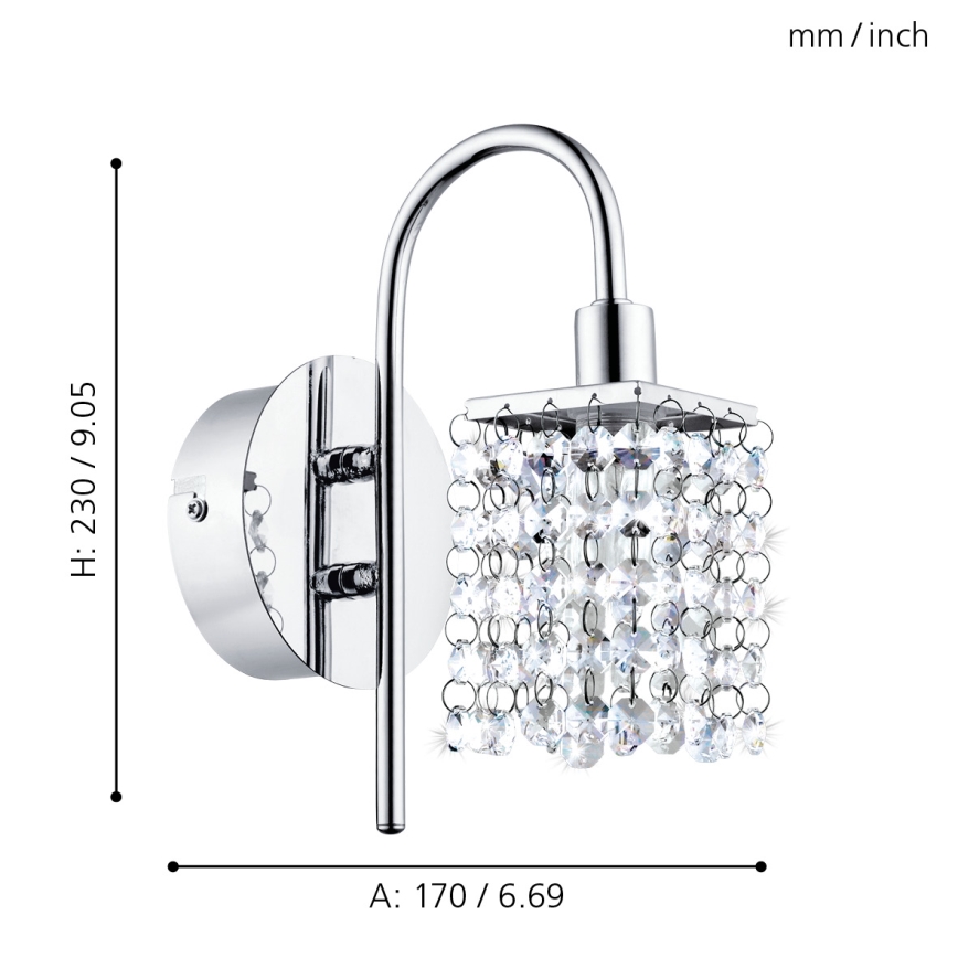 Eglo - Aplique LED para baño, 2,5 W, 230 V, IP44