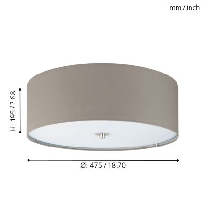 Eglo - Lámpara de techo 3xE27/25W/230V