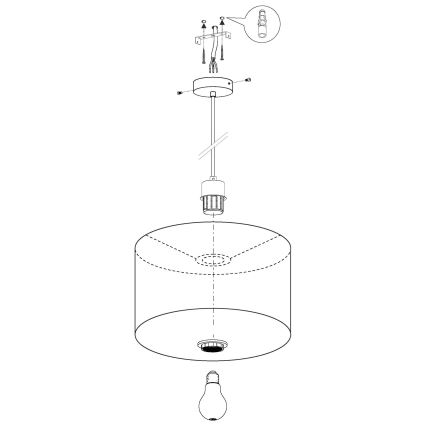 Eglo 95044 - Lámpara colgante PASTERI 1xE27/60W/230V