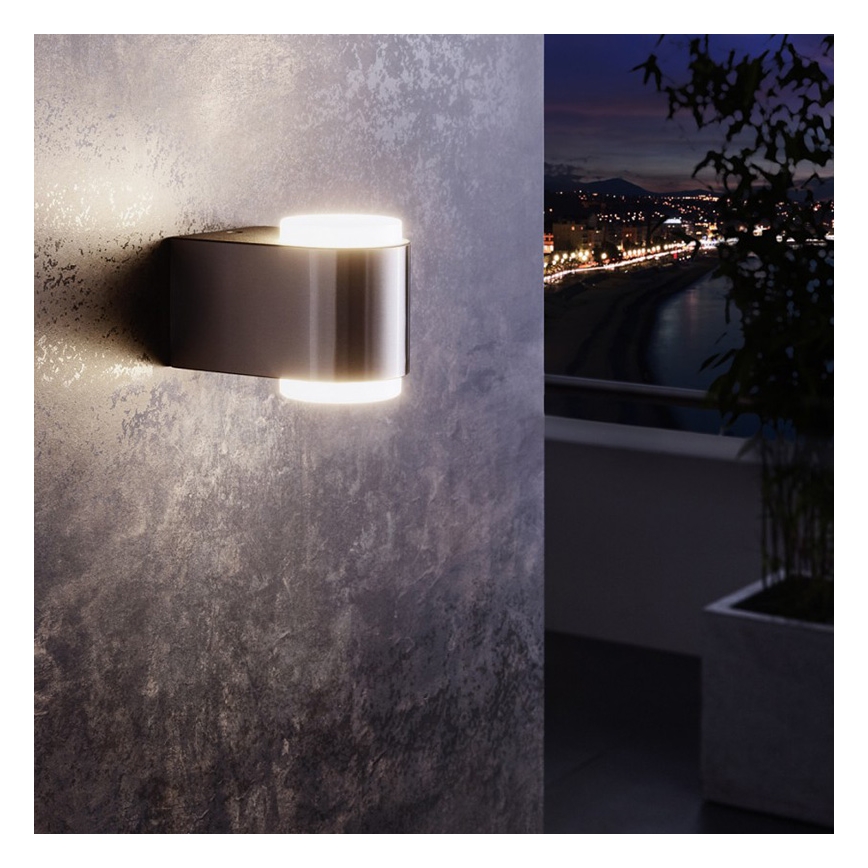 Eglo 95079 - Aplique de pared exterior BRIONES 2xLED/3W/230V IP44