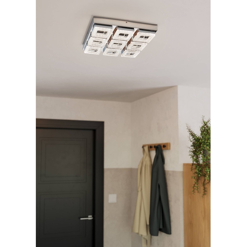 Eglo 95658 - Lámpara de techo de cristal FRADELO 9xLED/4W/230V