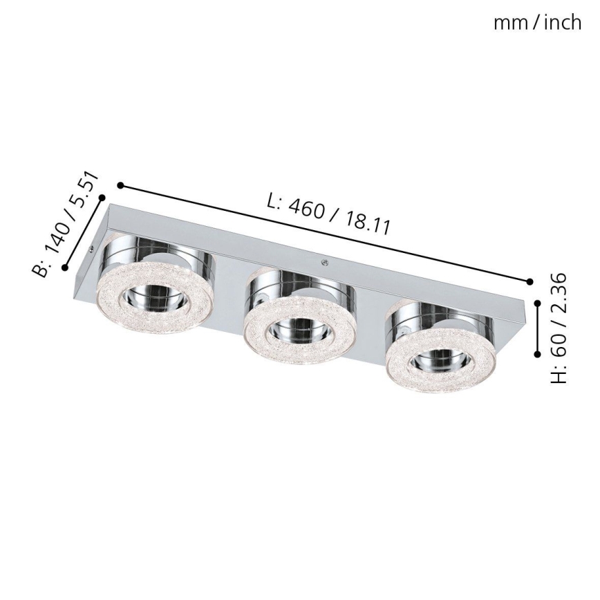 Eglo 95663 - Lámpara de techo LED FRADELO 3xLED/4W/230V