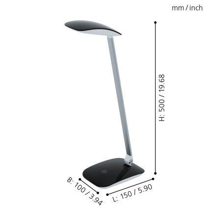 Eglo - LED lámpara de mesa regulable LED/4,5W/USB