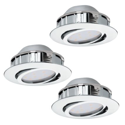 Eglo - Juego de 3 focos empotrables LED regulables PINEDA LED/5,5W/230V