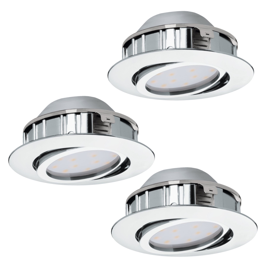 Eglo - Juego de 3 focos empotrables LED regulables PINEDA LED/5,5W/230V