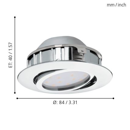 Eglo - Juego de 3 focos empotrables LED regulables PINEDA LED/5,5W/230V