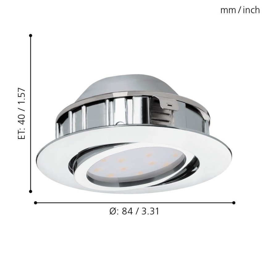 Eglo - Juego de 3 focos empotrables LED regulables PINEDA LED/5,5W/230V