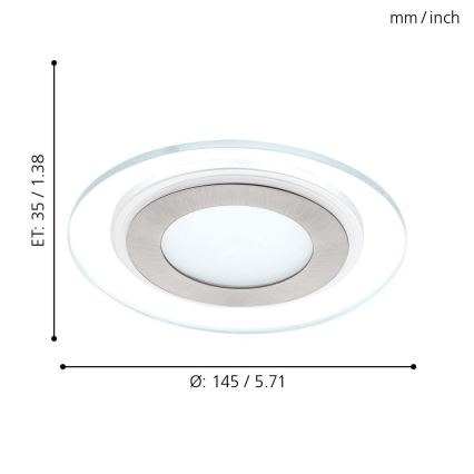 Eglo - Iluminación LED empotrada de techo LED/11W/230V