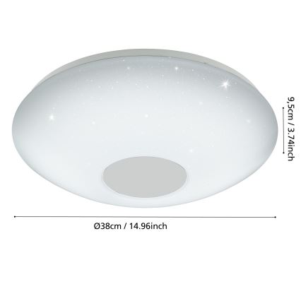 Eglo 95972 - Lámpara de techo LED regulable VOLTAGO 2 LED/20W/230V + mando a distancia