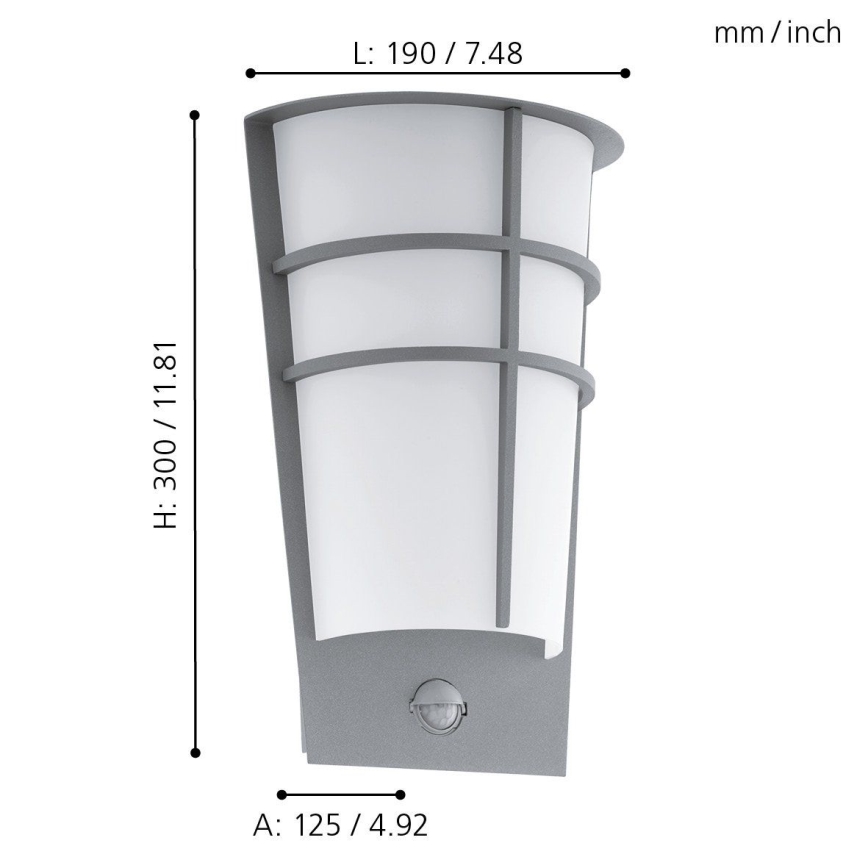 Eglo 96017 - Aplique LED exterior con sensor BREGANZO 1 2xLED/2,5W IP44