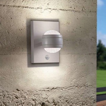 Eglo 96019 - Aplique LED de pared para exterior con sensor SESIMBA 1 2xLED/3,7W IP44