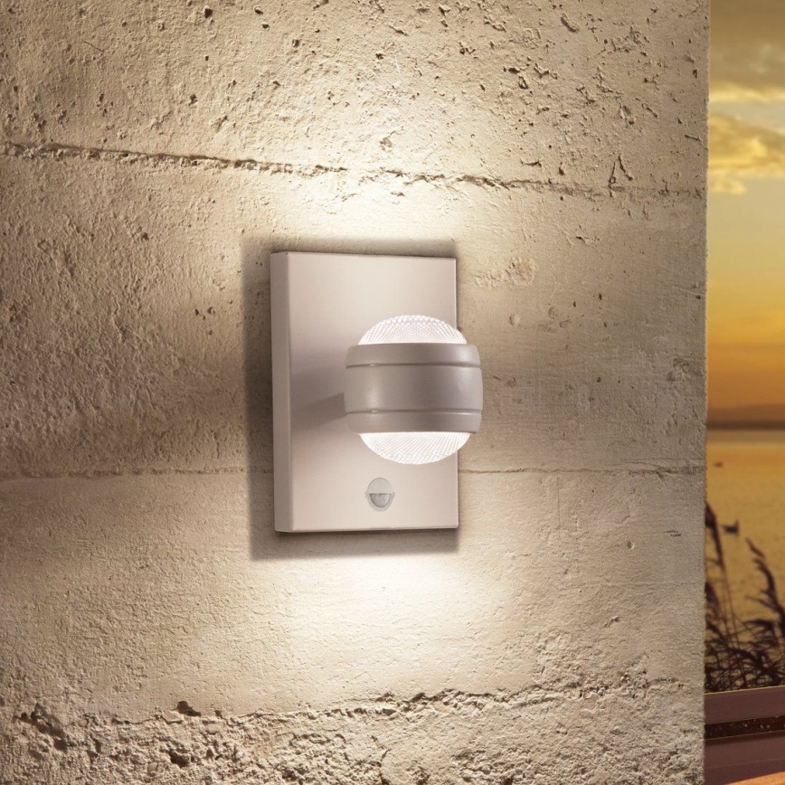 Eglo 96019 - Aplique LED de pared para exterior con sensor SESIMBA 1 2xLED/3,7W IP44