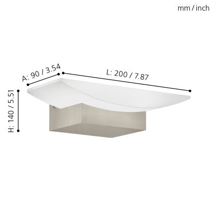 Eglo - Aplique de pared LED/5,6W/230V