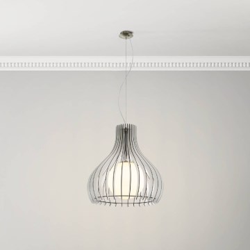 Eglo 96211 - Lámpara colgante con cable TINDORI 1xE27/60W/230V Ø 50 cm blanca