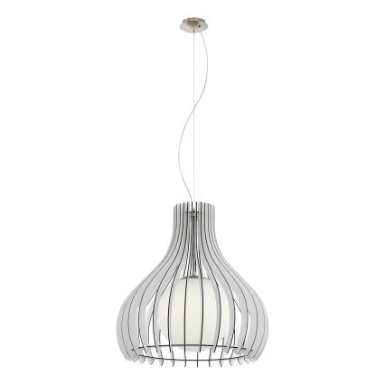 Eglo 96211 - Lámpara colgante con cable TINDORI 1xE27/60W/230V Ø 50 cm blanca