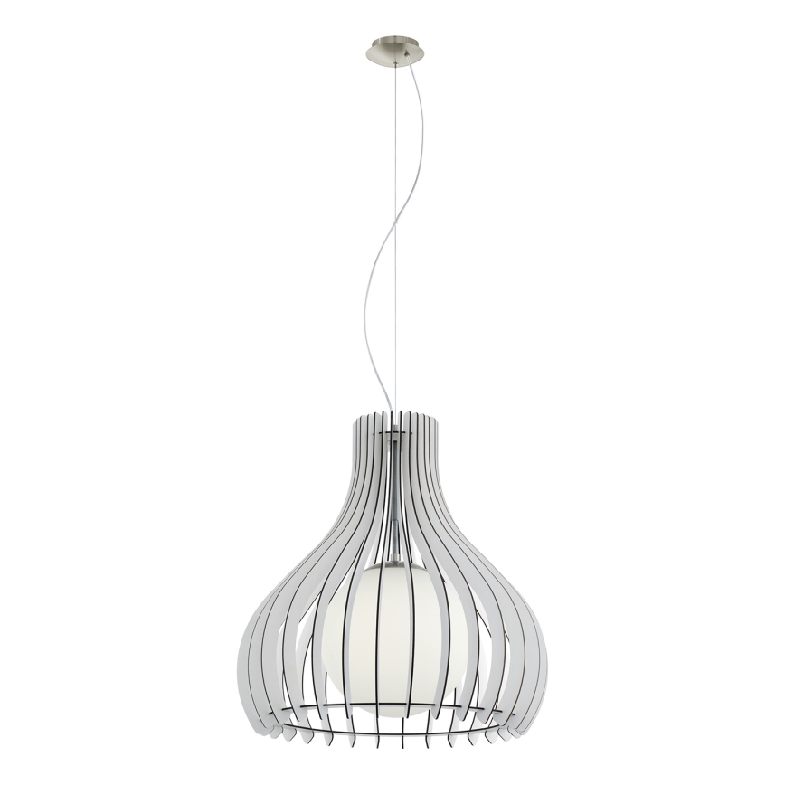 Eglo 96211 - Lámpara colgante con cable TINDORI 1xE27/60W/230V Ø 50 cm blanca