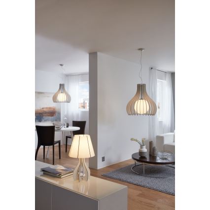 Eglo 96211 - Lámpara colgante con cable TINDORI 1xE27/60W/230V Ø 50 cm blanca