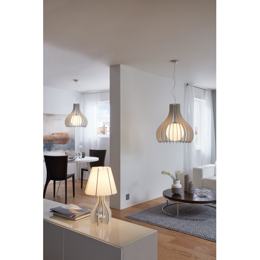 Eglo 96211 - Lámpara colgante con cable TINDORI 1xE27/60W/230V Ø 50 cm blanca