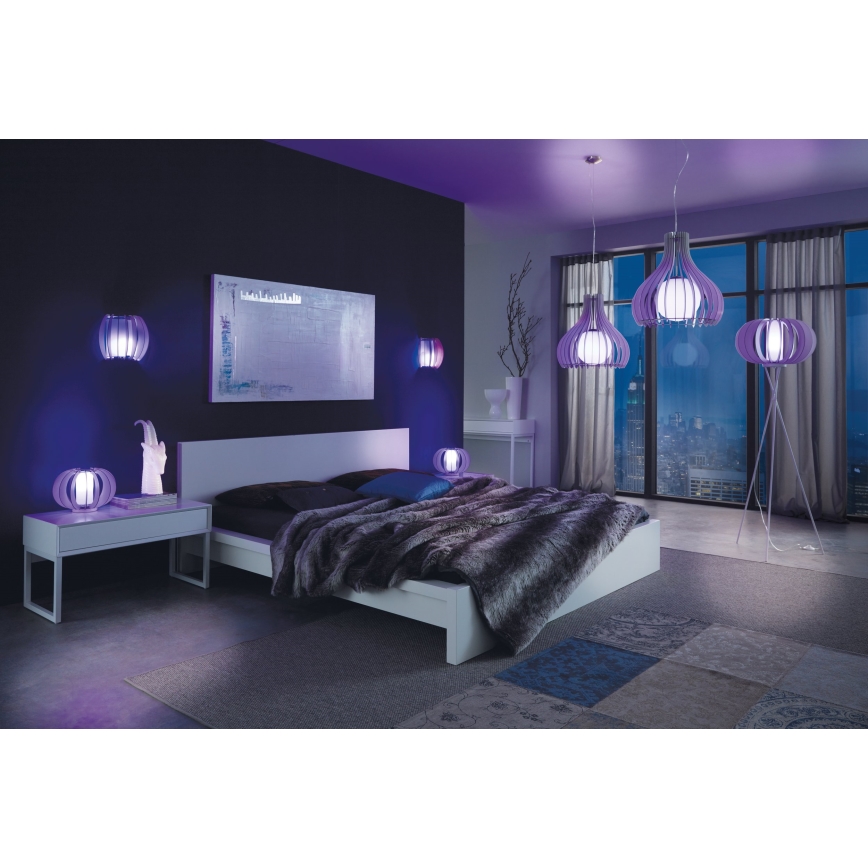 Eglo 96211 - Lámpara colgante con cable TINDORI 1xE27/60W/230V Ø 50 cm blanca