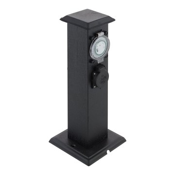Eglo 96352 - Columna de toma de corriente de exterior con temporizador PARK T IP44