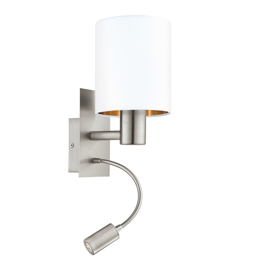 Eglo - Luminaria LED flexible 1xE27/40W/230V + LED/3,8W blanca