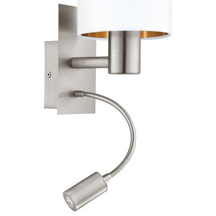 Eglo - Luminaria LED flexible 1xE27/40W/230V + LED/3,8W blanca
