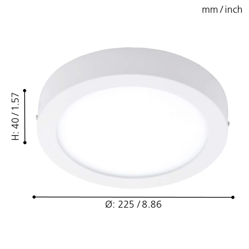 Eglo - Lámpara de techo LED RGBW regulable FUEVA-C LED/15,6W/230V Bluetooth diámetro 22,5 cm