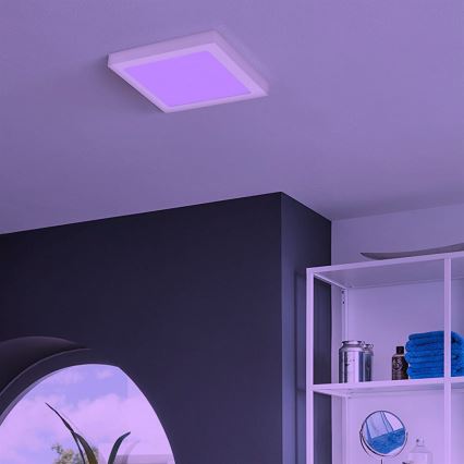 Eglo - Plafón de techo LED RGBW regulable FUEVA-C LED/15,6W/230V Bluetooth 22,5x22,5 cm