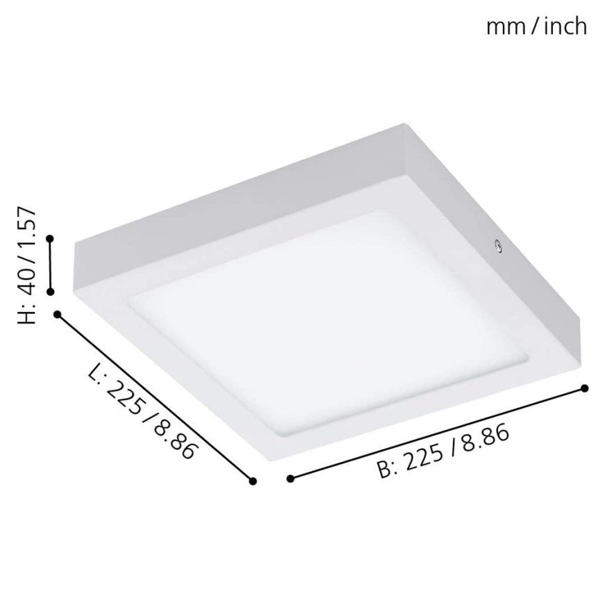 Eglo - Plafón de techo LED RGBW regulable FUEVA-C LED/15,6W/230V Bluetooth 22,5x22,5 cm