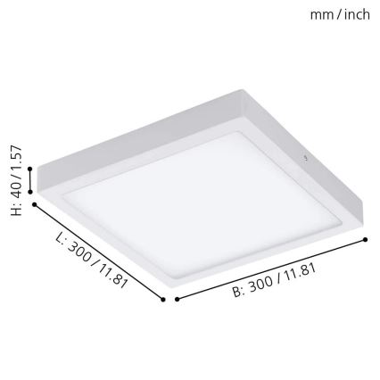 Eglo - Plafón de techo LED RGBW regulable FUEVA-C LED/21W/230V 30x30 cm