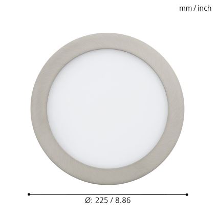 Eglo - Luminaria empotrada LED RGB regulable FUEVA-C LED/15,6W/230V diámetro 22,5 cm