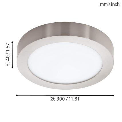 Eglo - Lámpara de techo LED RGBW regulable FUEVA-C LED/21W/230V Bluetooth diámetro 30 cm