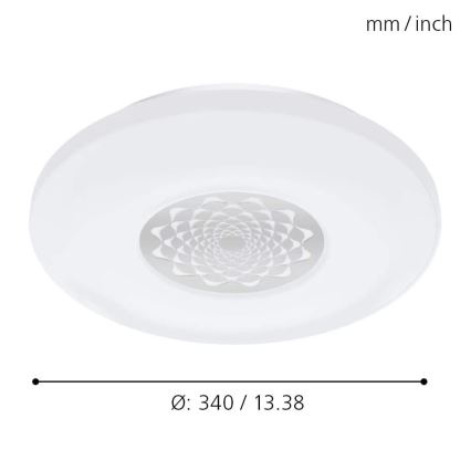 Eglo - Lámpara de techo de pared regulable LED RGBW CAPASSO-C LED/17W/230V