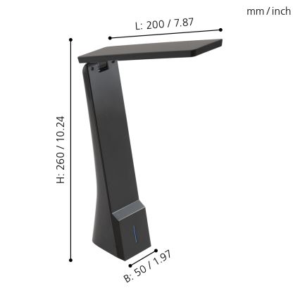 Eglo - Lámpara de mesa LED regulable LED/1,8W/230V negra