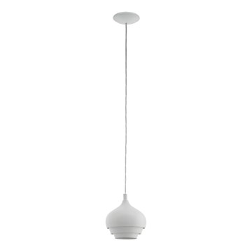 Eglo 97212 - Lámpara colgante con cable CAMBORNE 1xE27/60W/230V blanca Ø 190 mm