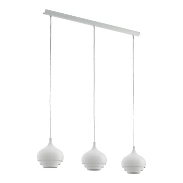 Eglo 97213 - Lámpara colgante CAMBORNE 3xE27/60W/230V blanca