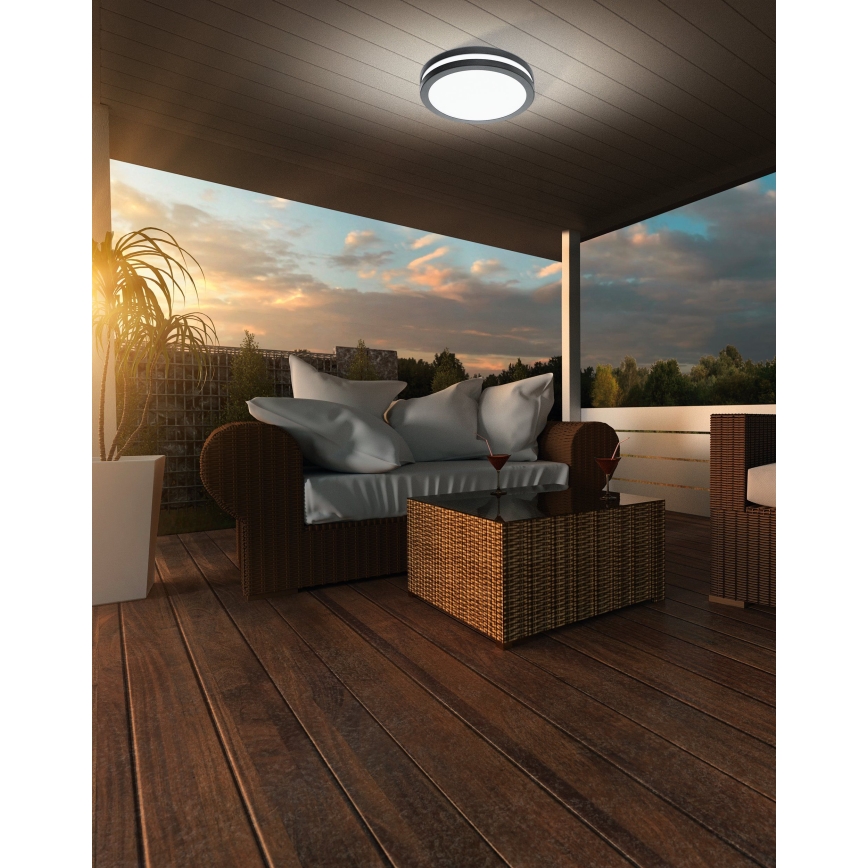 Eglo 97237 - Luminaria de techo LED regulable para baño LOCANA-C LED/14W/230V IP44 antracita