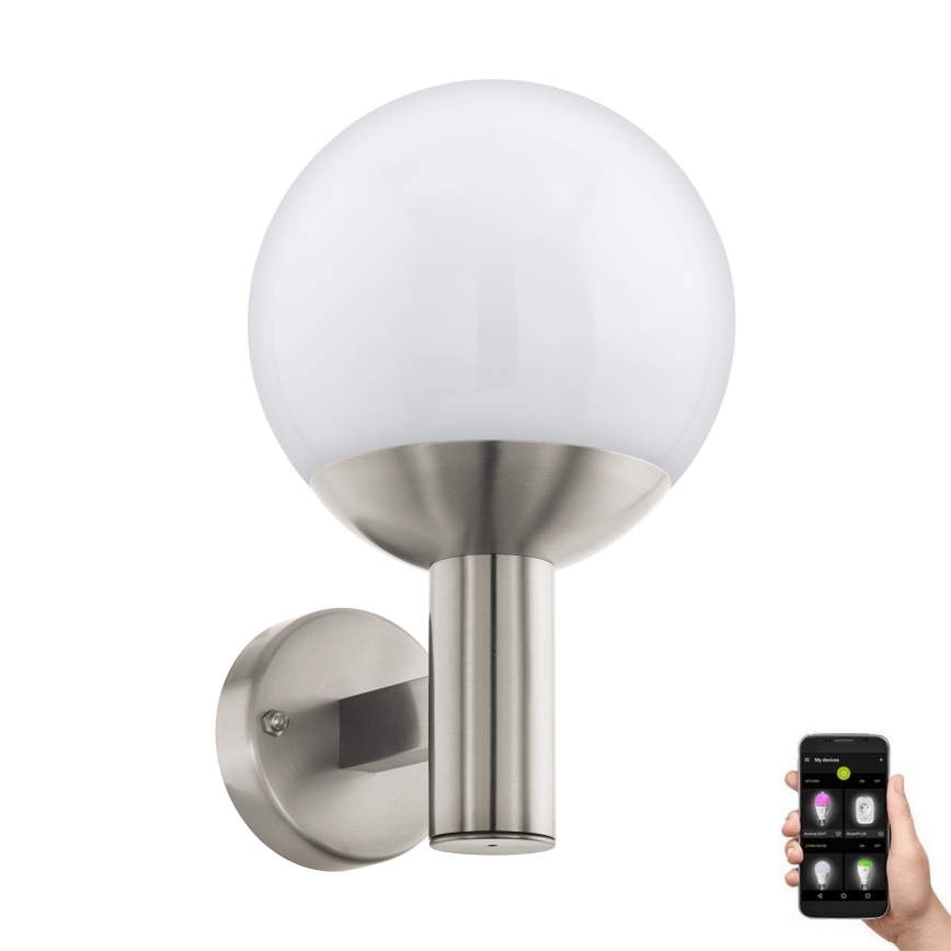 Eglo 97247 - Aplique de pared exterior LED regulable NISIA-C 1xE27/9W/230V IP44