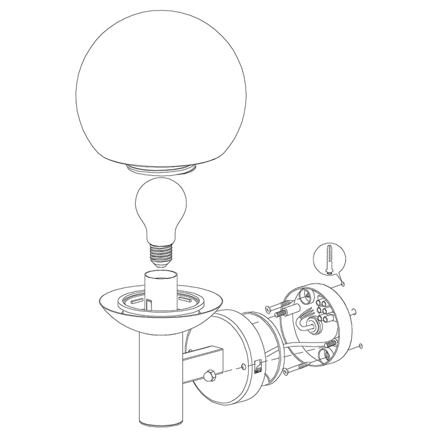Eglo 97247 - Aplique de pared exterior LED regulable NISIA-C 1xE27/9W/230V IP44