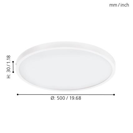Eglo - Lámpara de techo LED regulable LED/25W/230V diámetro 50 cm