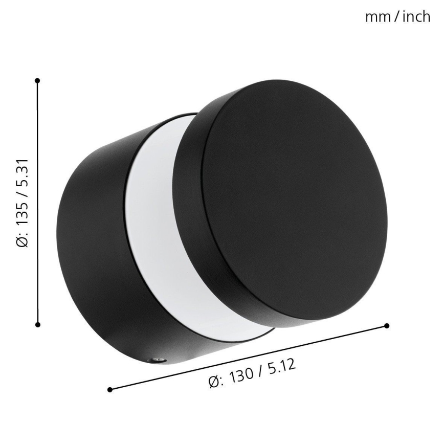 Eglo - Aplique de pared exterior LED/11W/230V negro IP44