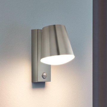 Eglo 97453 - Aplique de pared exterior con sensor CALDIERO, 1xE27/10W/230V, IP44