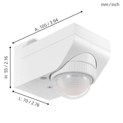 Eglo 97466 - Sensor exterior de movimiento y de crepúsculo DETECT ME 4 12 m blanco IP44