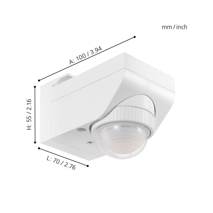 Eglo 97466 - Sensor exterior de movimiento y de crepúsculo DETECT ME 4 12 m blanco IP44