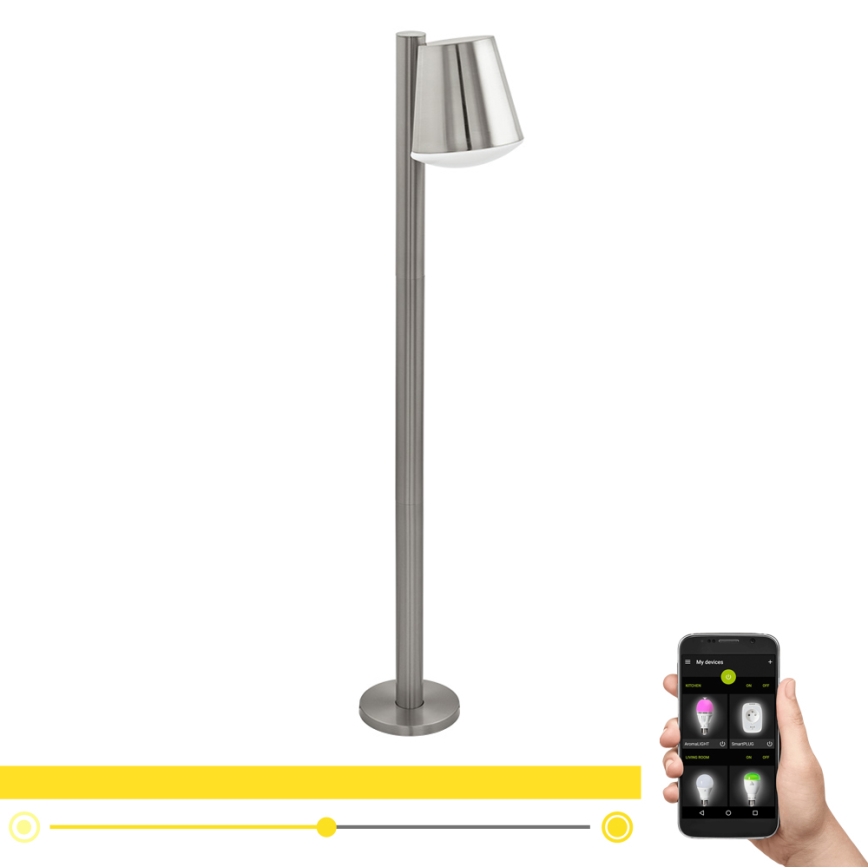 Eglo 97485 - Lámpara exterior LED regulable CALDIERO-C 1xE27/9W/230V, cromo mate, IP44
